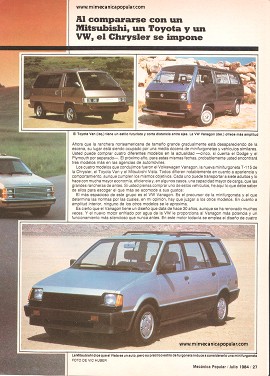 MP prueba las mejores camionetas - Julio 1984