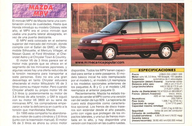 Mazda MPV - Julio 1995