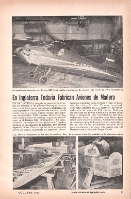En Inglaterra Todavía Fabrican Aviones de Madera - Octubre 1959