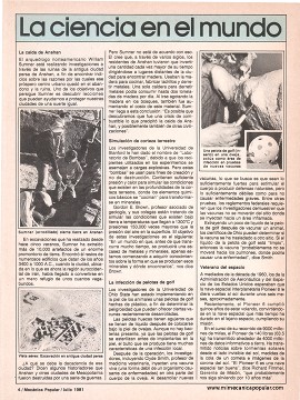 La ciencia en el mundo - Julio 1981