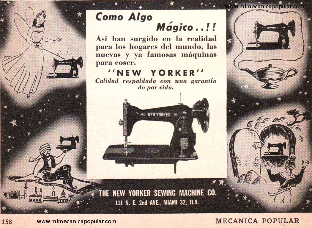 Publicidad - Máquina de Coser New Yorker - Noviembre 1952