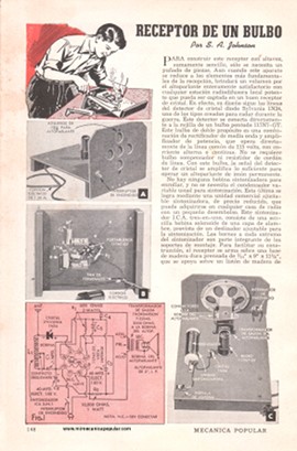 Receptor de un bulbo y altavoz para principiante - Septiembre 1948