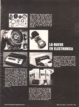 Lo nuevo en electrónica - Abril 1971