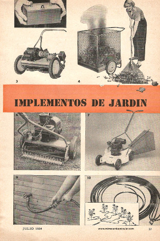 Nuevos Implementos de Jardín - Julio 1954