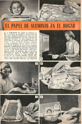 El papel de aluminio en el hogar - Febrero 1954