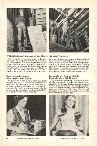 Trabajando con Zancos se Construye con Más Rapidez - Enero 1954
