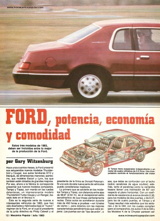 Ford, potencia, economía y comodidad - Julio 1983