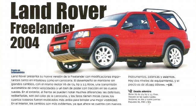 Land Rover Freelander - Abril 2004