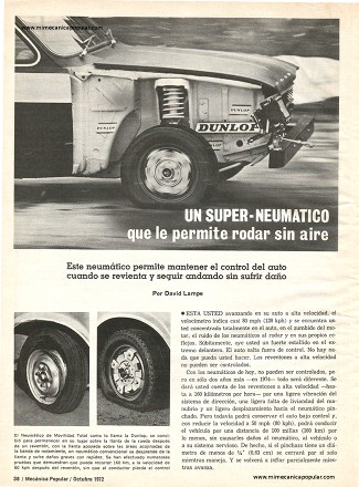Un Super-Neumático que le permite rodar sin aire - Octubre 1972
