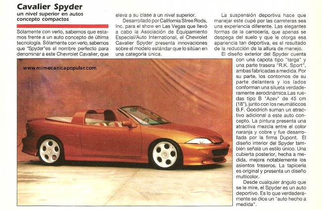 Cavalier Spyder - Febrero 1996