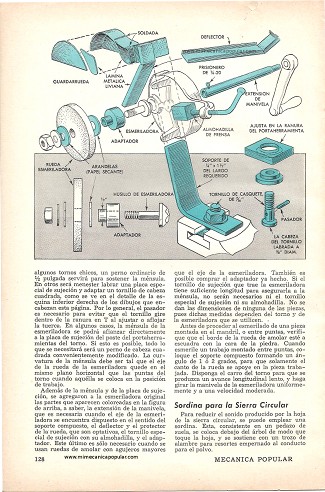 Esmeriladora Adaptada a un Torno Metal - Agosto 1957