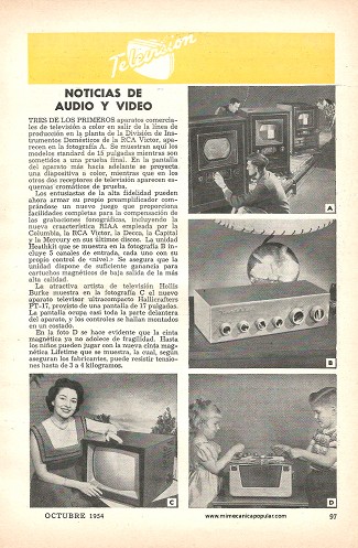 Noticias de Audio y Video - Octubre 1954