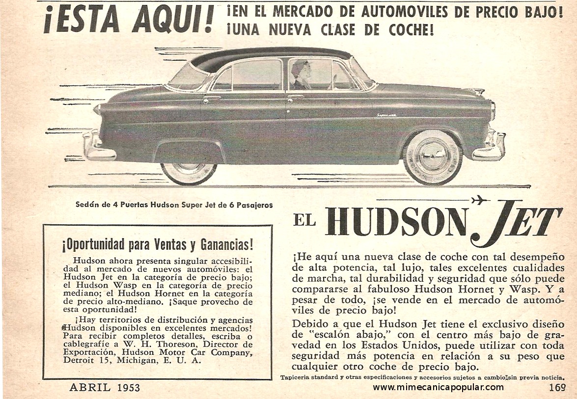 Publicidad - El Hudson Jet - Abril 1953