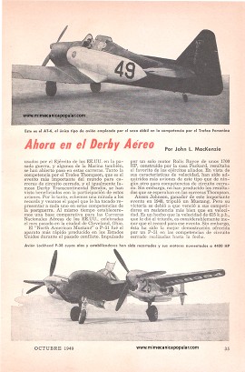 Aviones de la Guerra Pasada Compiten Ahora en el Derby Aéreo - Octubre 1949
