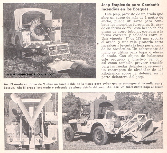 Jeep Empleado para Combatir Incendios en los Bosques - Octubre 1949