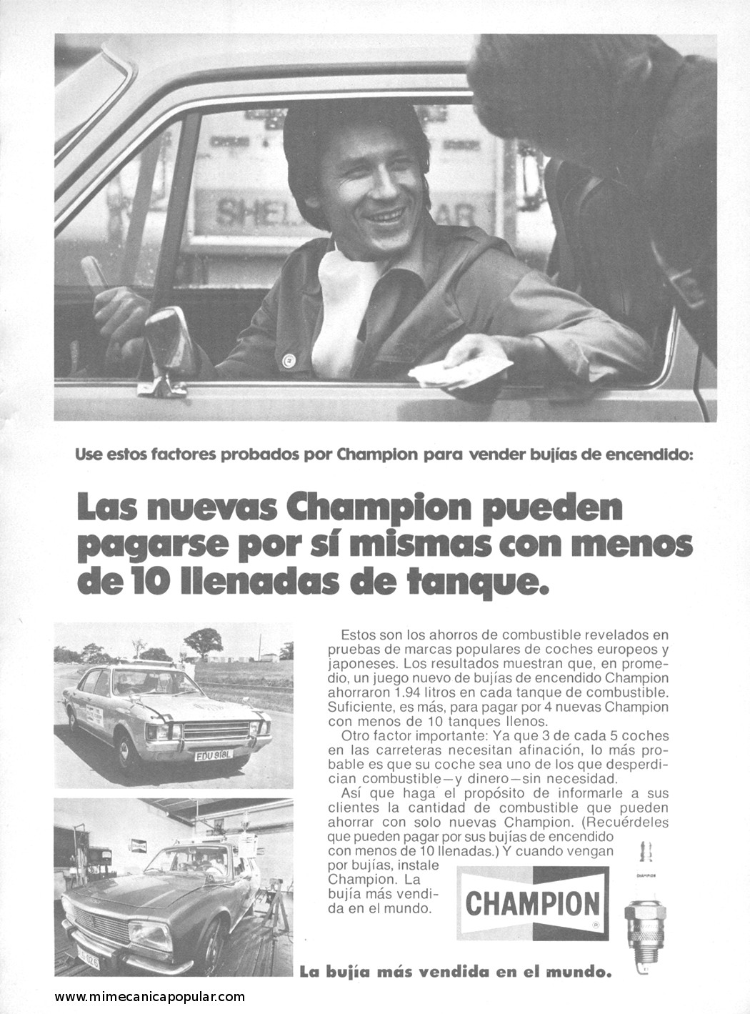Publicidad - Bujías Champion - Junio 1976