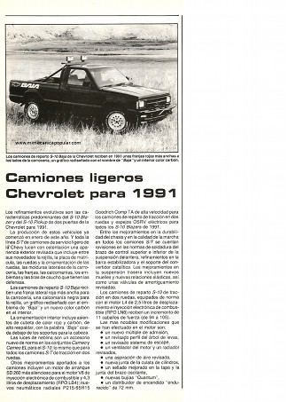 Camiones ligeros Chevrolet para 1991 - Agosto 1990