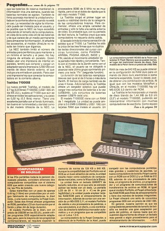Computadoras - Pequeñas pero potentes - Agosto 1990