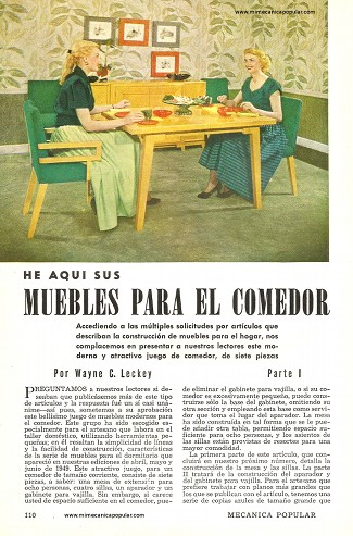 He aquí sus muebles para el comedor - Noviembre 1949