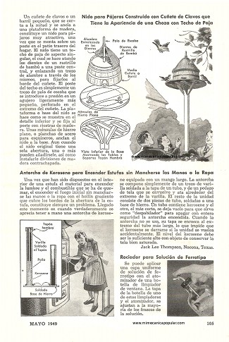 Nido para Pájaros con Apariencia de Choza - Mayo 1949