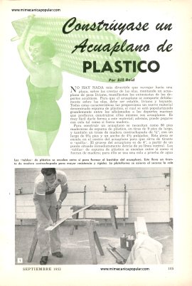 Constrúyase un Acuaplano de PLASTICO - Septiembre 1953