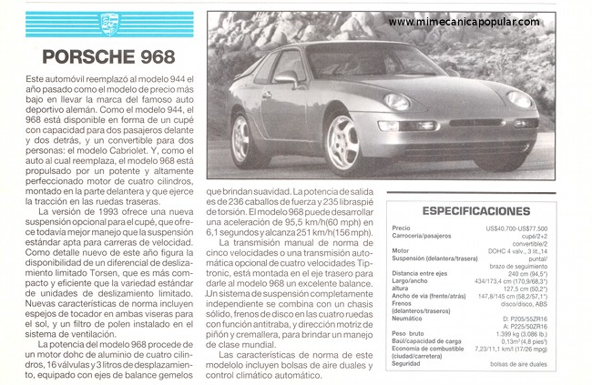 Porsche 968 - Junio 1993