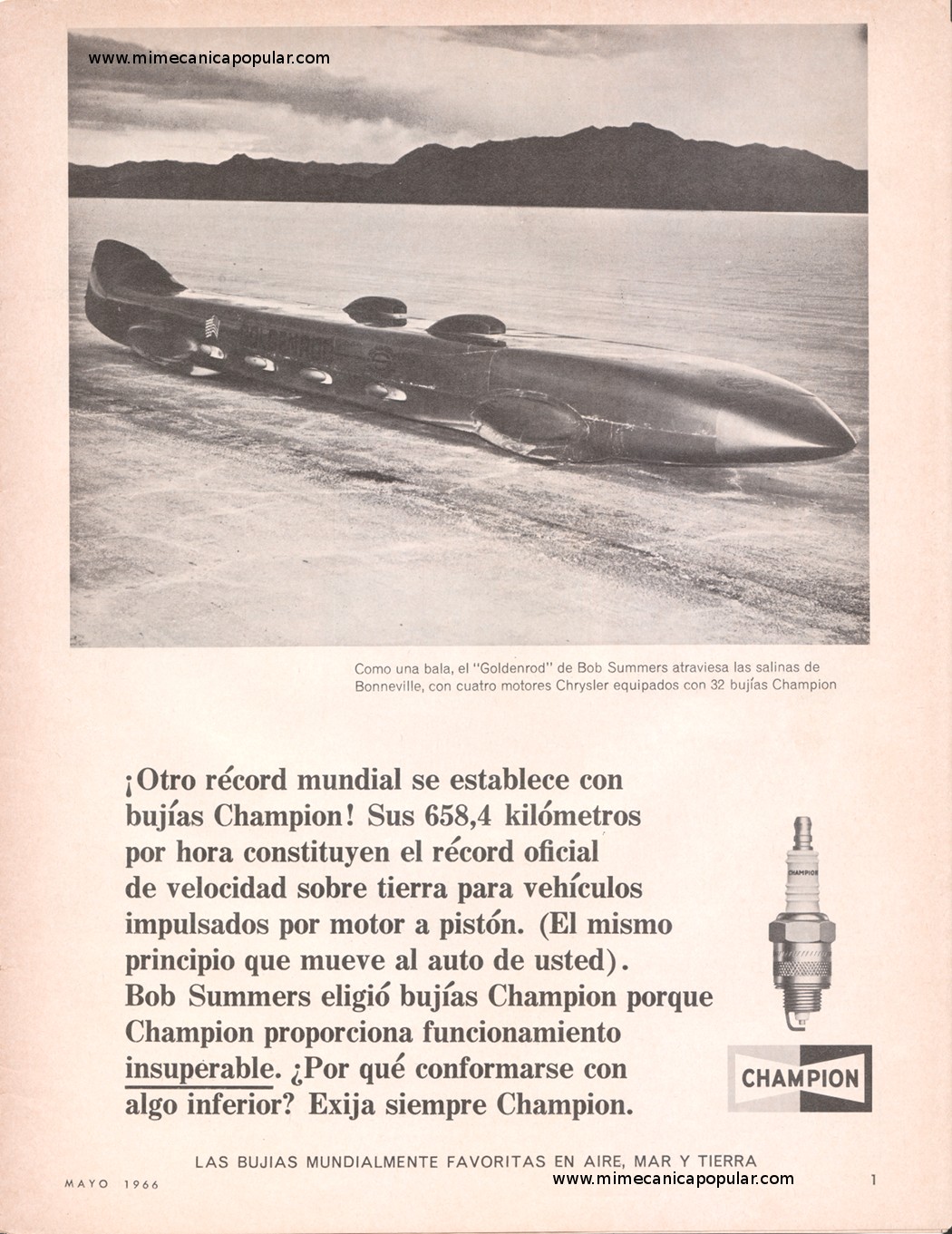 Publicidad - Bujías Champion - Mayo 1966