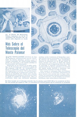 Más Sobre el Telescopio del Monte Palomar - Agosto 1950