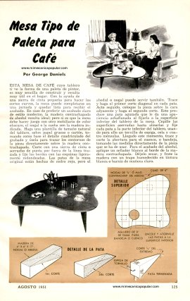 Mesa Tipo de Paleta para Café - Agosto 1951