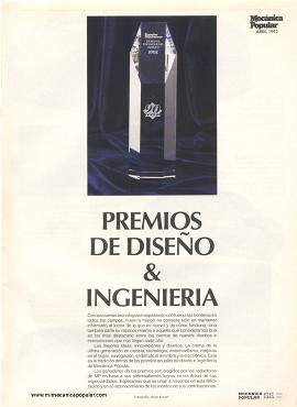 Premios de Diseño e Ingeniería - Abril 1992