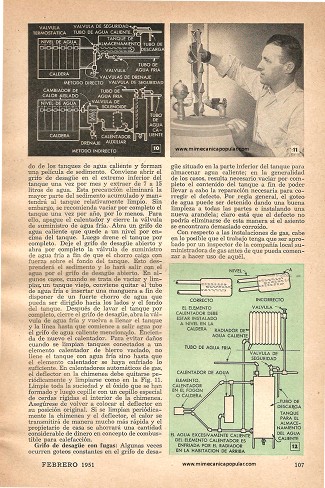 La Instalación de Calentadores de Agua - Febrero 1951