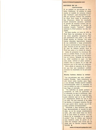 Misterio en la presentación de los nuevos carros - Septiembre 1977