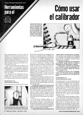 Herramientas para el auto -Cómo usar el calibrador - Noviembre 1982