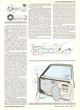 Arreglando puertas y ventanas del automóvil - Febrero 1987