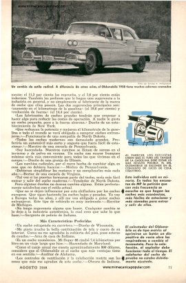 Informe de los dueños: Oldsmobile 1958 - Agosto 1958