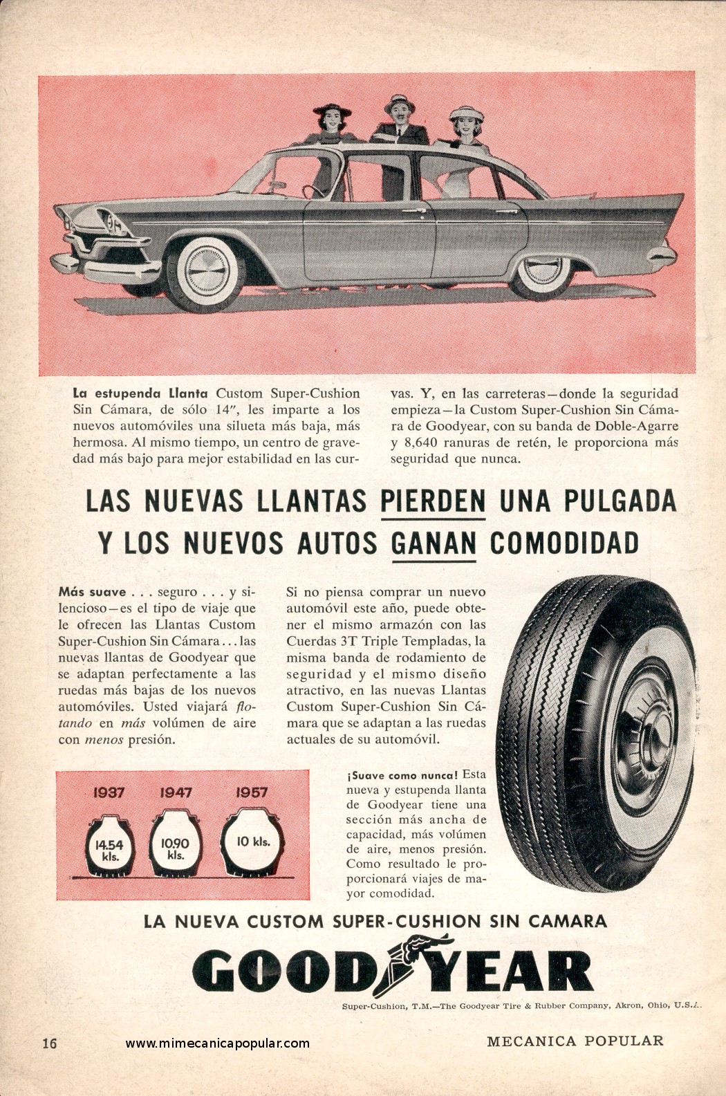 Publicidad - Neumáticos Goodyear - Enero 1957