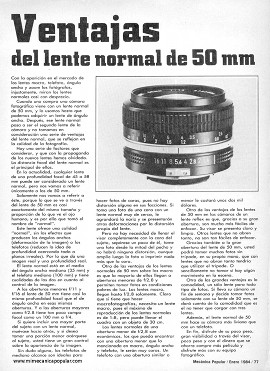 Fotografía: Ventajas del lente normal de 50mm - Enero 1984