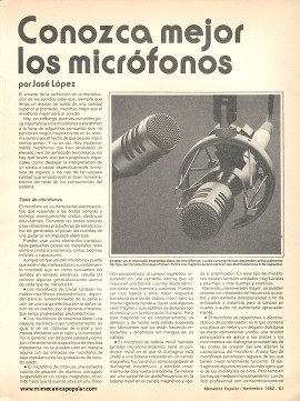 Conozca mejor los micrófonos - Noviembre 1982