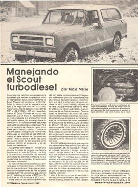 Manejando el International Scout turbodiesel - Abril 1980
