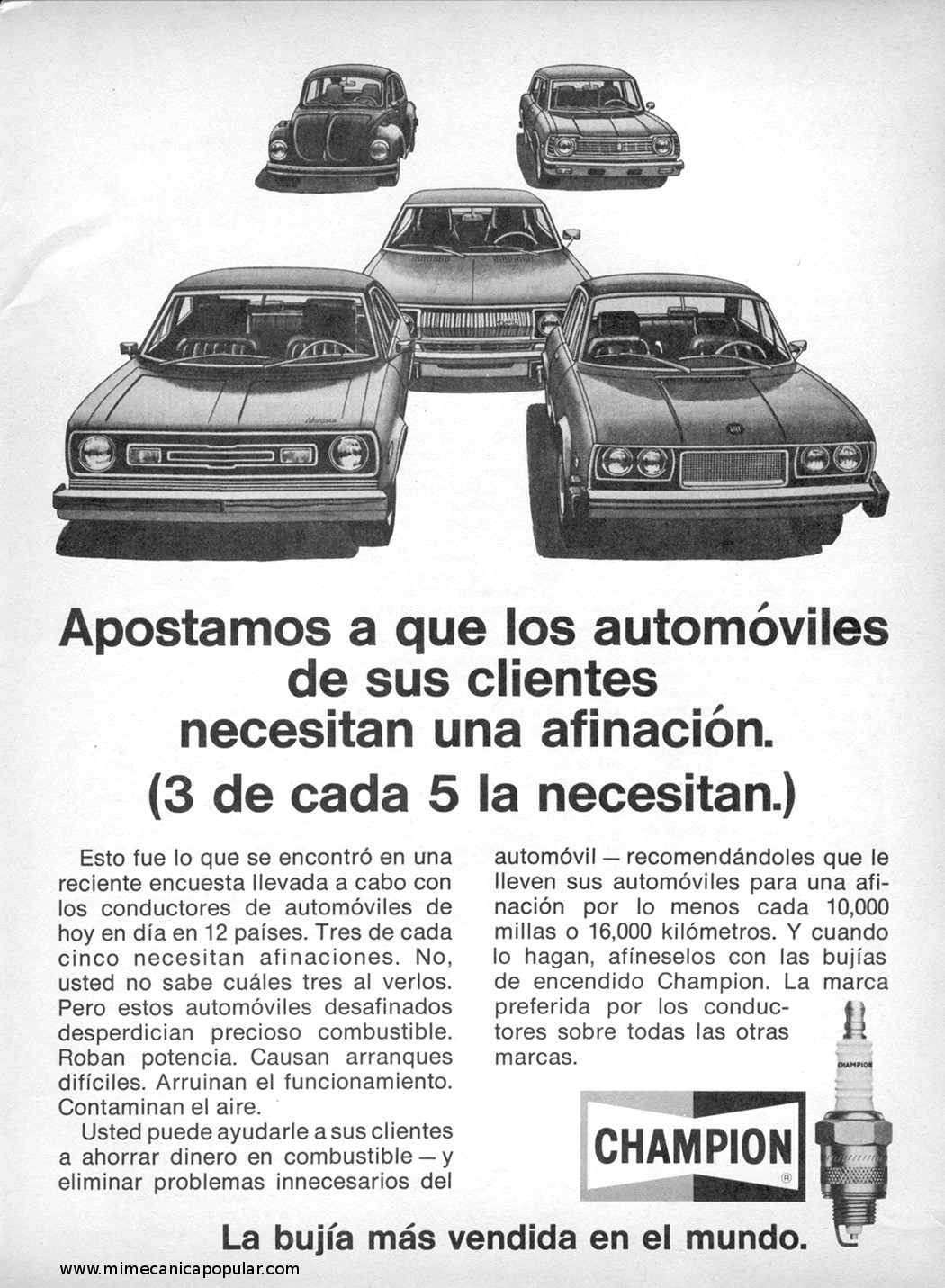 Publicidad - Bujías Champion - Noviembre 1975