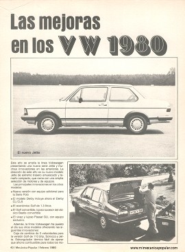 Las mejoras en los Volkswagen 1980 - Febrero 1980