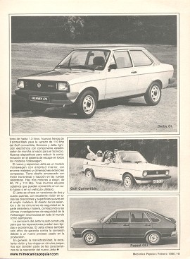 Las mejoras en los Volkswagen 1980 - Febrero 1980