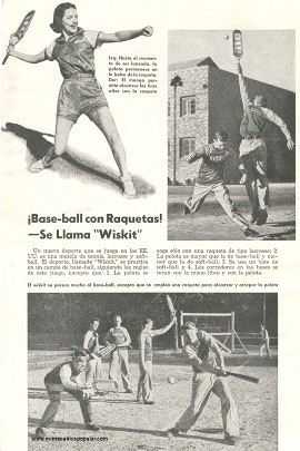 Base-ball con Raquetas -Se Llama Wiskit - Abril 1951