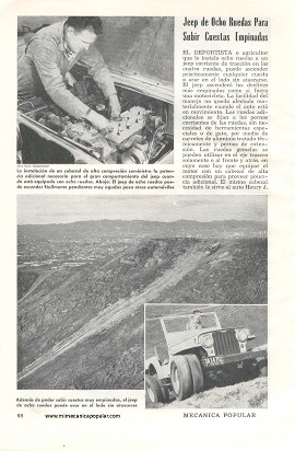 Jeep de Ocho Ruedas Para Subir Cuestas Empinadas - Octubre 1952