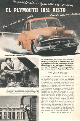 El Plymouth 1951 visto por sus dueños - Septiembre 1951