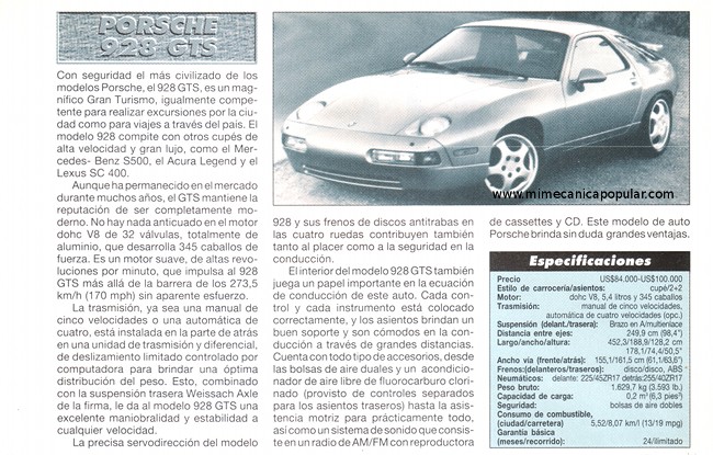 Porsche 928 GTS - Mayo 1994