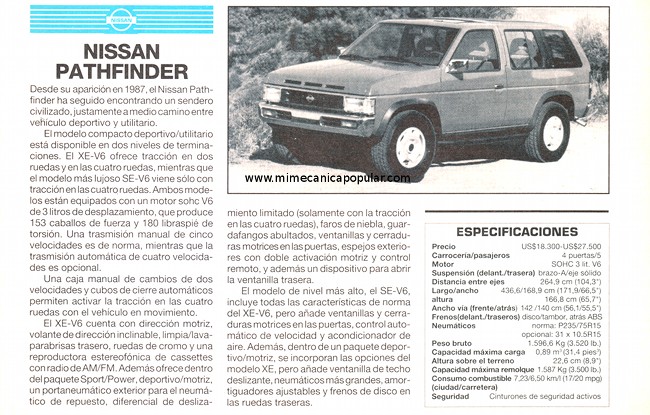 Nissan Pathfinder - Agosto 1993