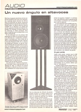 Audio - Un nuevo ángulo en altavoces - Diciembre 1990