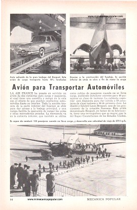 Avión para Transportar Automóviles - Marzo 1956