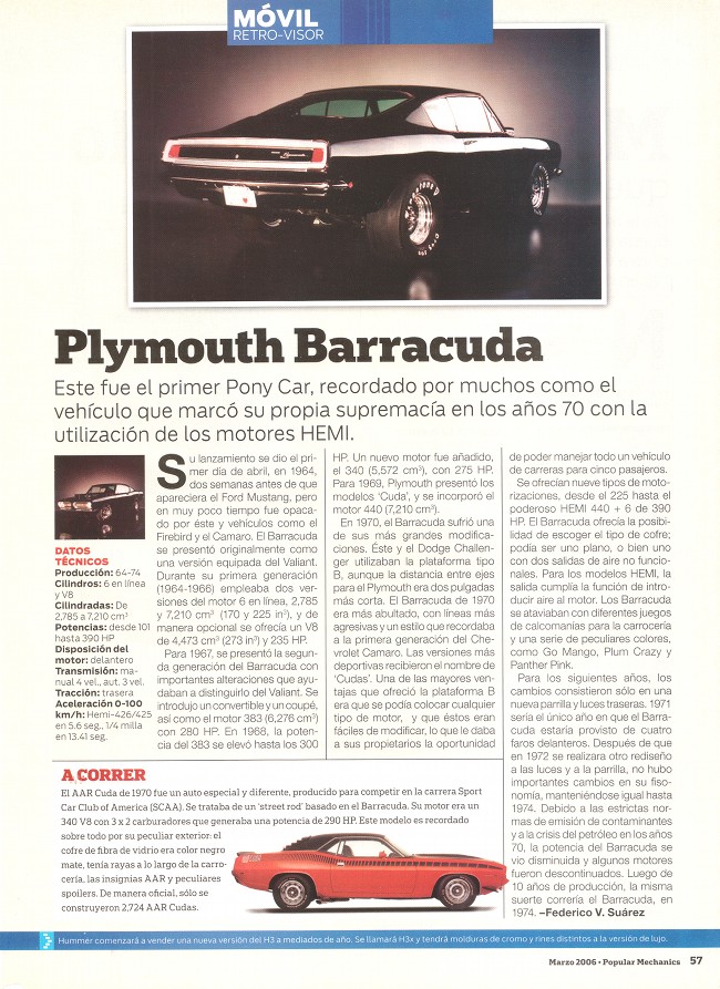 Plymouth Barracuda - Marzo 2006